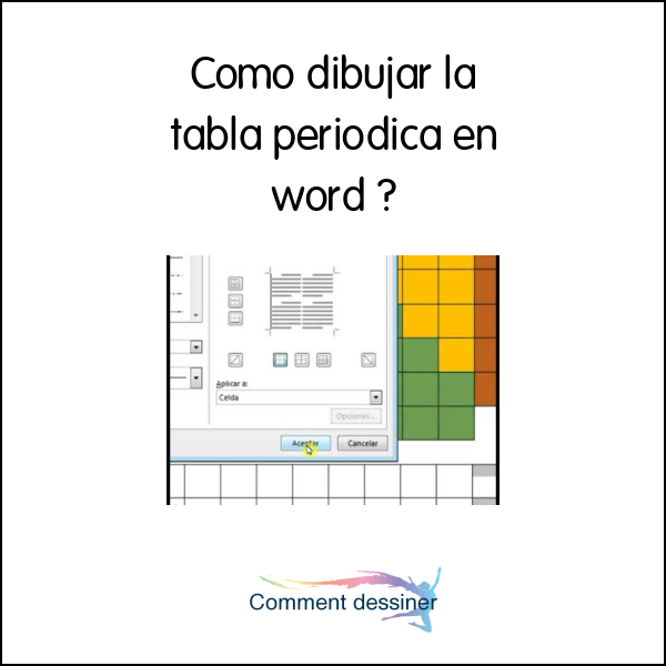 Como dibujar la tabla periodica en word